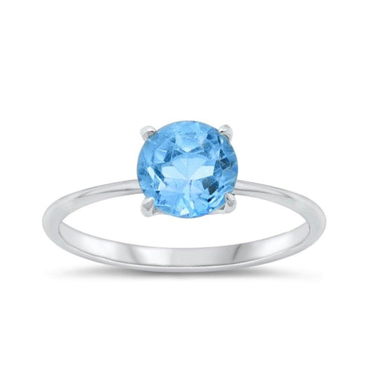 Sterling Silver Genuine Blue Topaz Ring