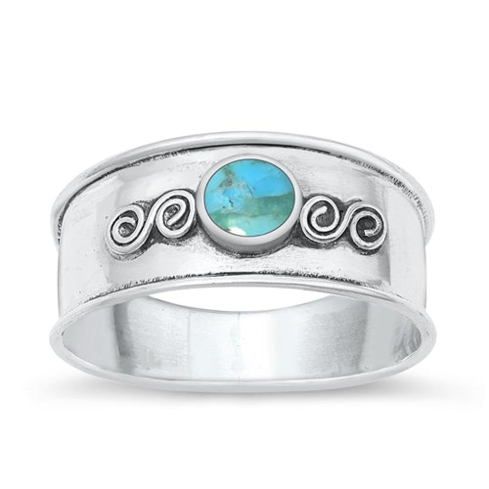 Sterling Silver Genuine Turquoise Ring