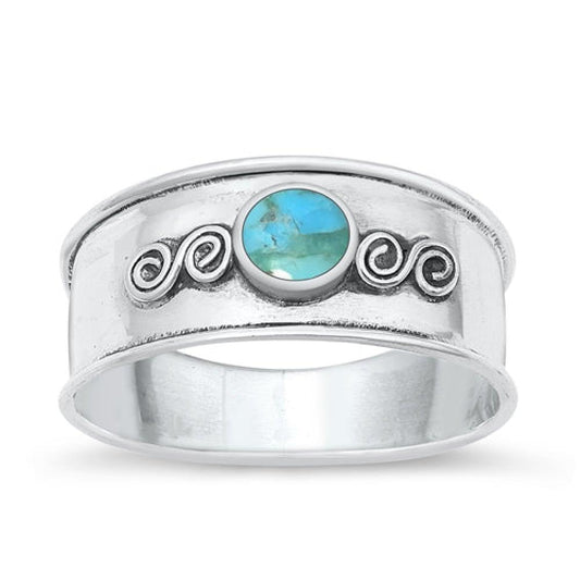 Sterling Silver Genuine Turquoise Ring