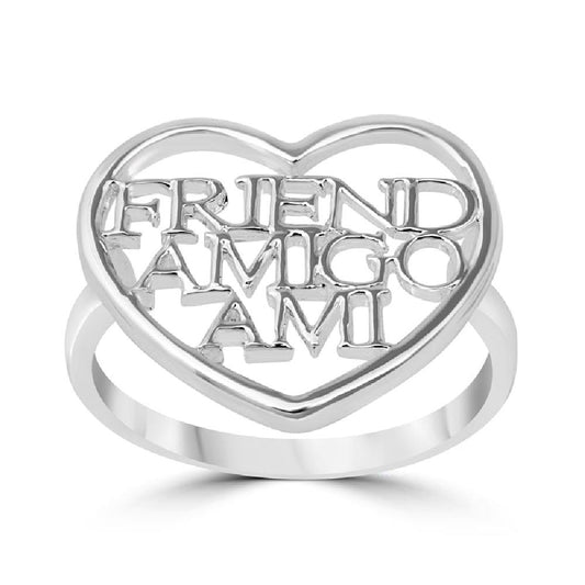 Sterling Silver Friend Amigo Ami Ring