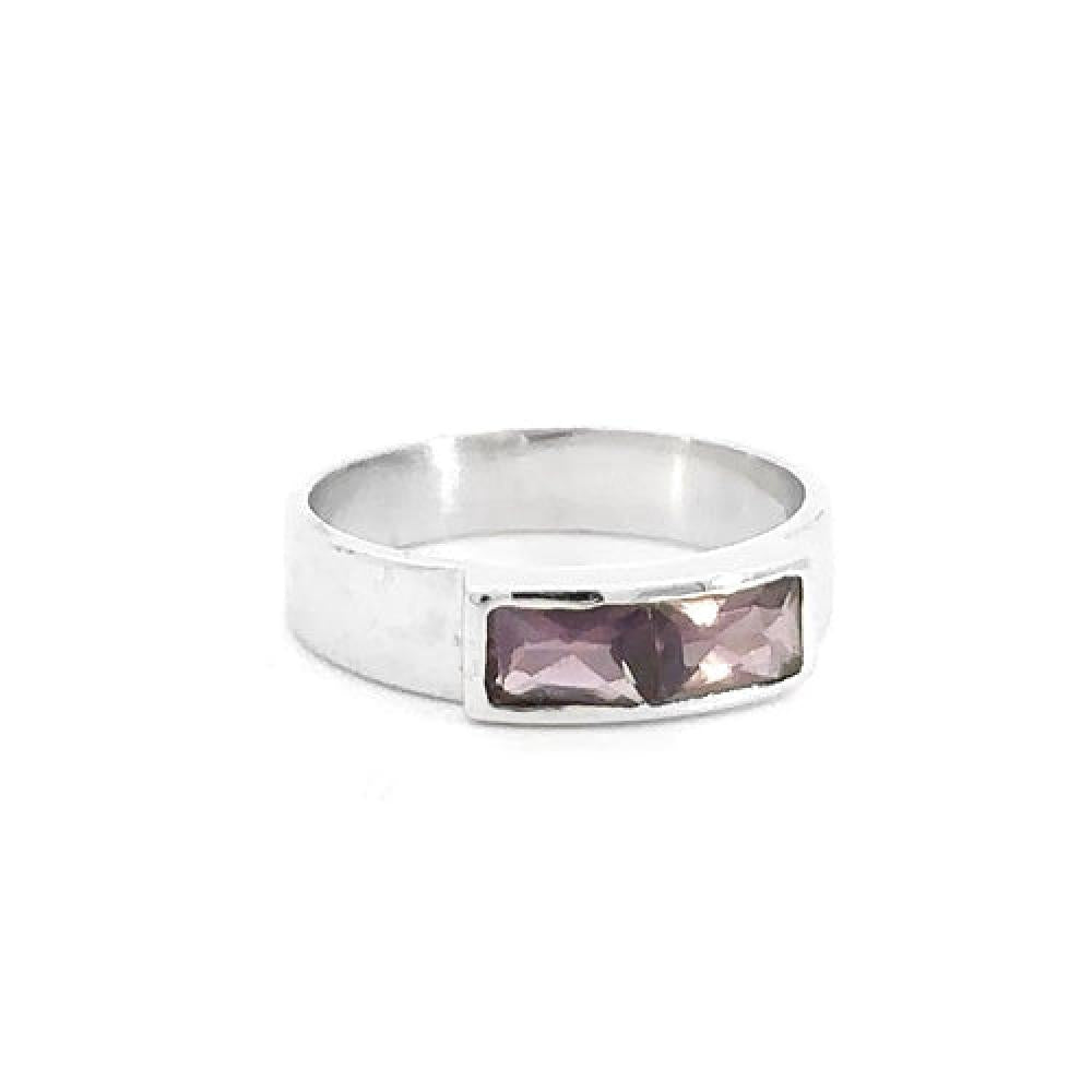 Sterling Silver Amethyst CZ Ring