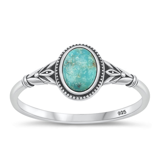 Sterling Silver Genuine Turquoise Ring