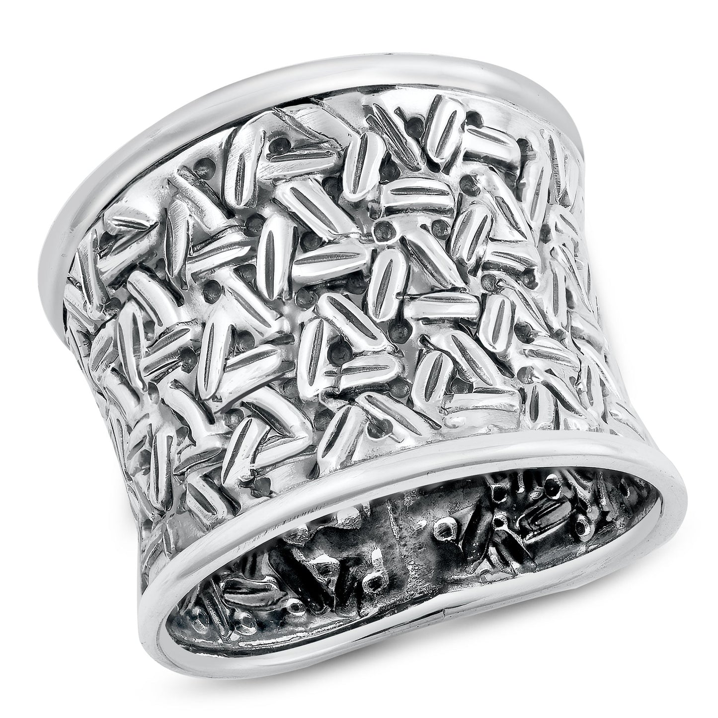 Sterling Silver Basket Weave Design Ring