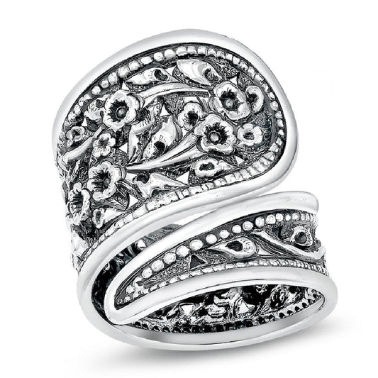 Sterling Silver Thai Floral Ring