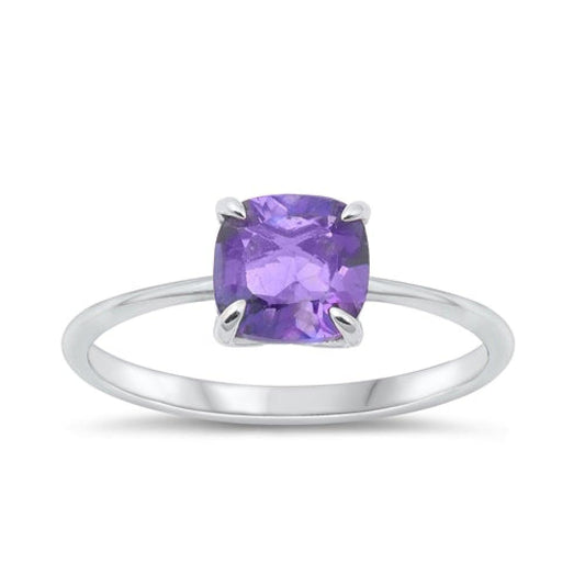 Sterling Silver Genuine Amethyst Ring