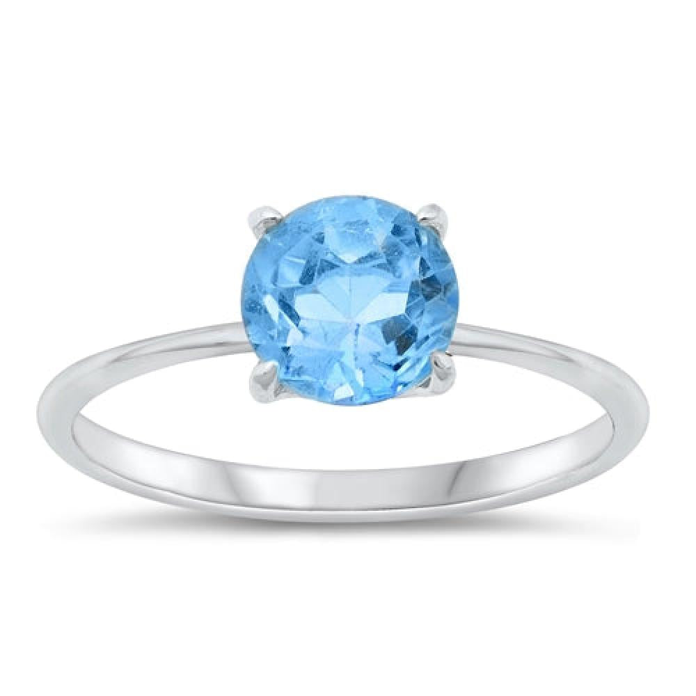 Sterling Silver Genuine Blue Topaz Ring