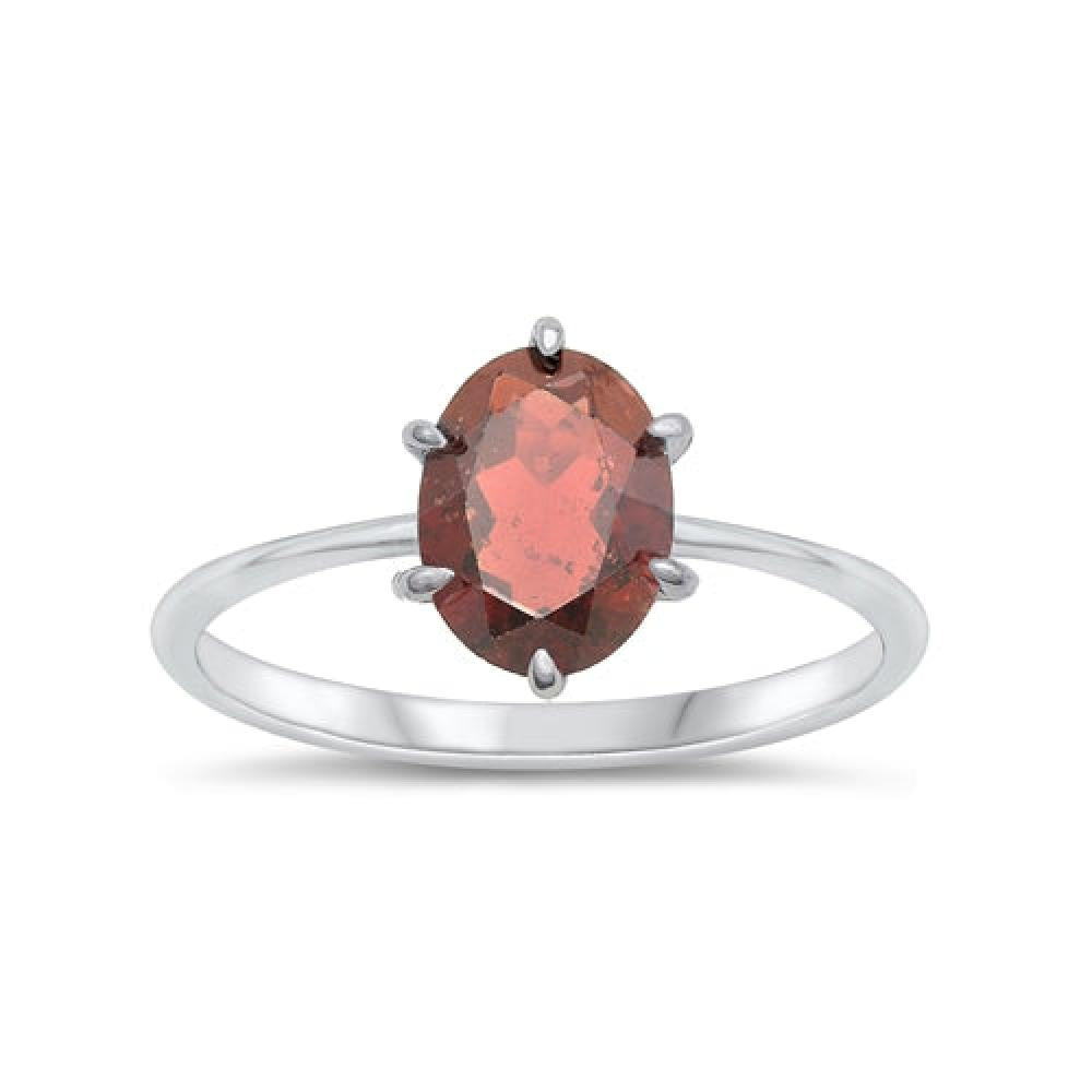 Sterling Silver Genuine Garnet Ring