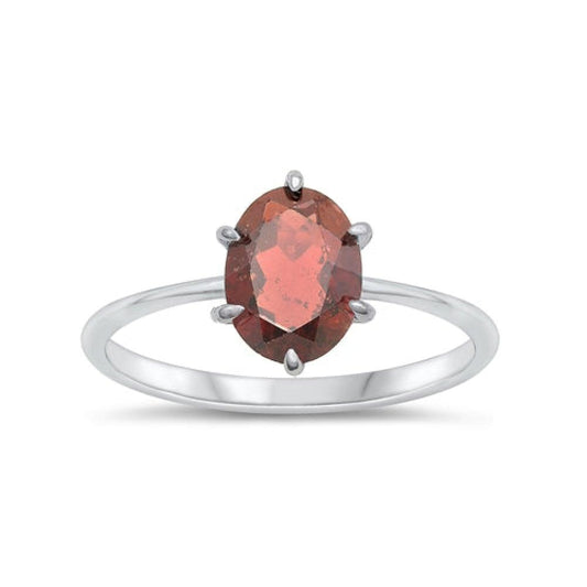 Sterling Silver Genuine Garnet Ring