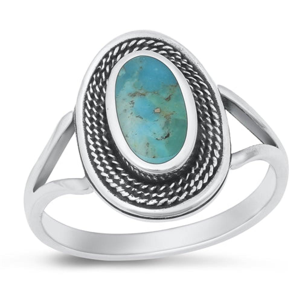 Sterling Silver Genuine Turquoise Ring