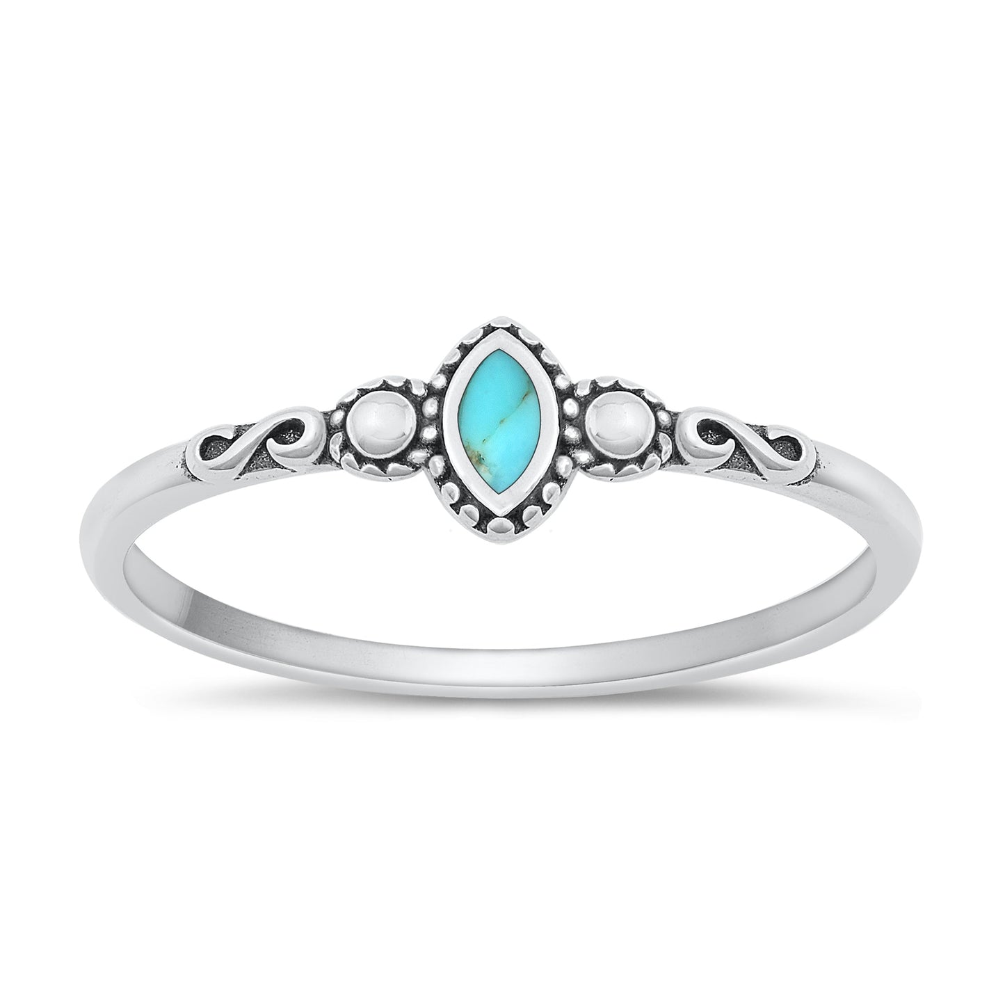Sterling Silver Genuine Turquoise Ring