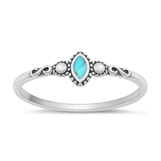 Sterling Silver Genuine Turquoise Ring