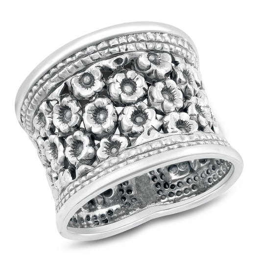 Sterling Silver Bali Flower Ring