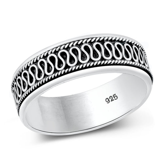 Sterling Silver Spinner Bali Ring
