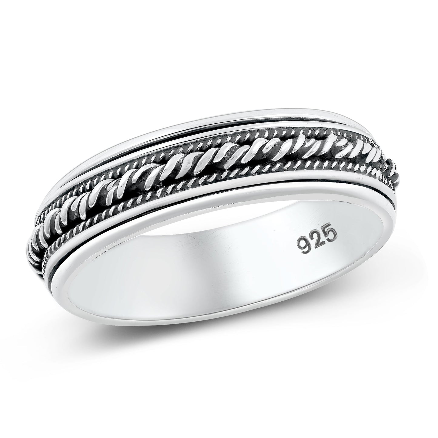 Sterling Silver Bali Spinner Ring