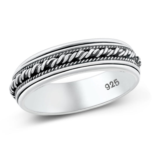 Sterling Silver Bali Spinner Ring