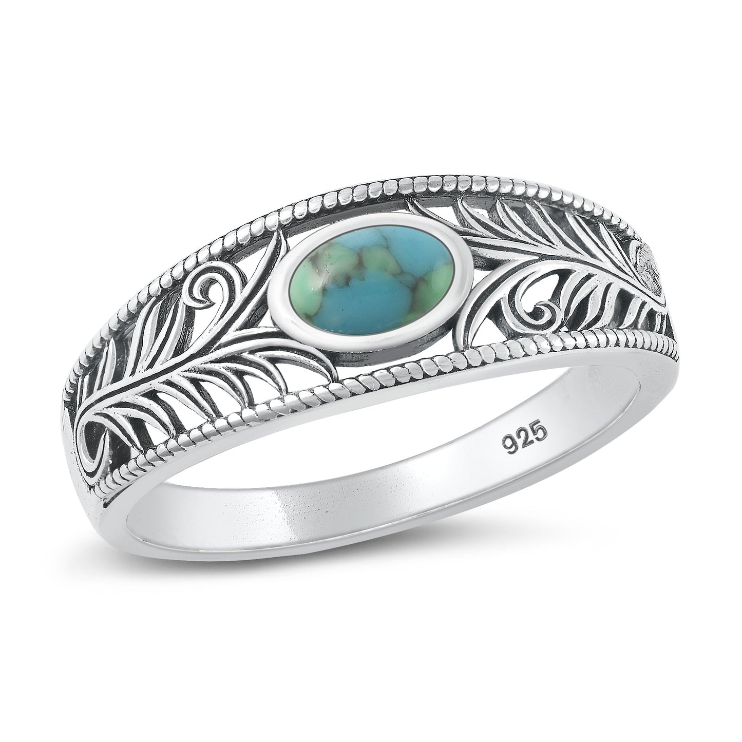 Sterling Silver Genuine Turquoise Ring