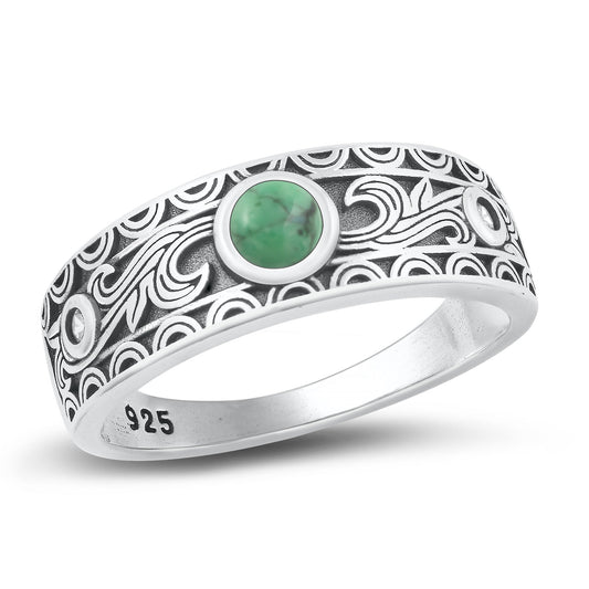 Sterling Silver Genuine Turquoise Ring