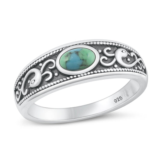 Sterling Silver Genuine Turquoise Ring