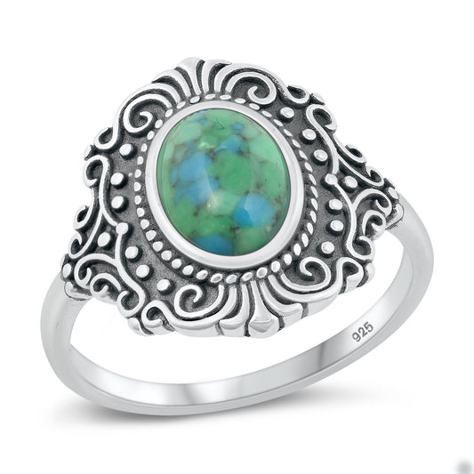 Sterling Silver Genuine Turquoise Ring