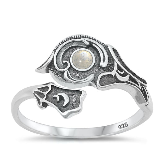 Sterling Silver Moonstone Spoon Ring