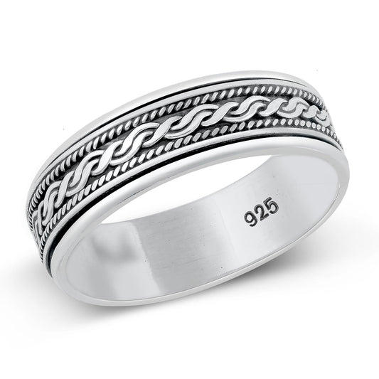 Sterling Silver Bali Spinner Ring