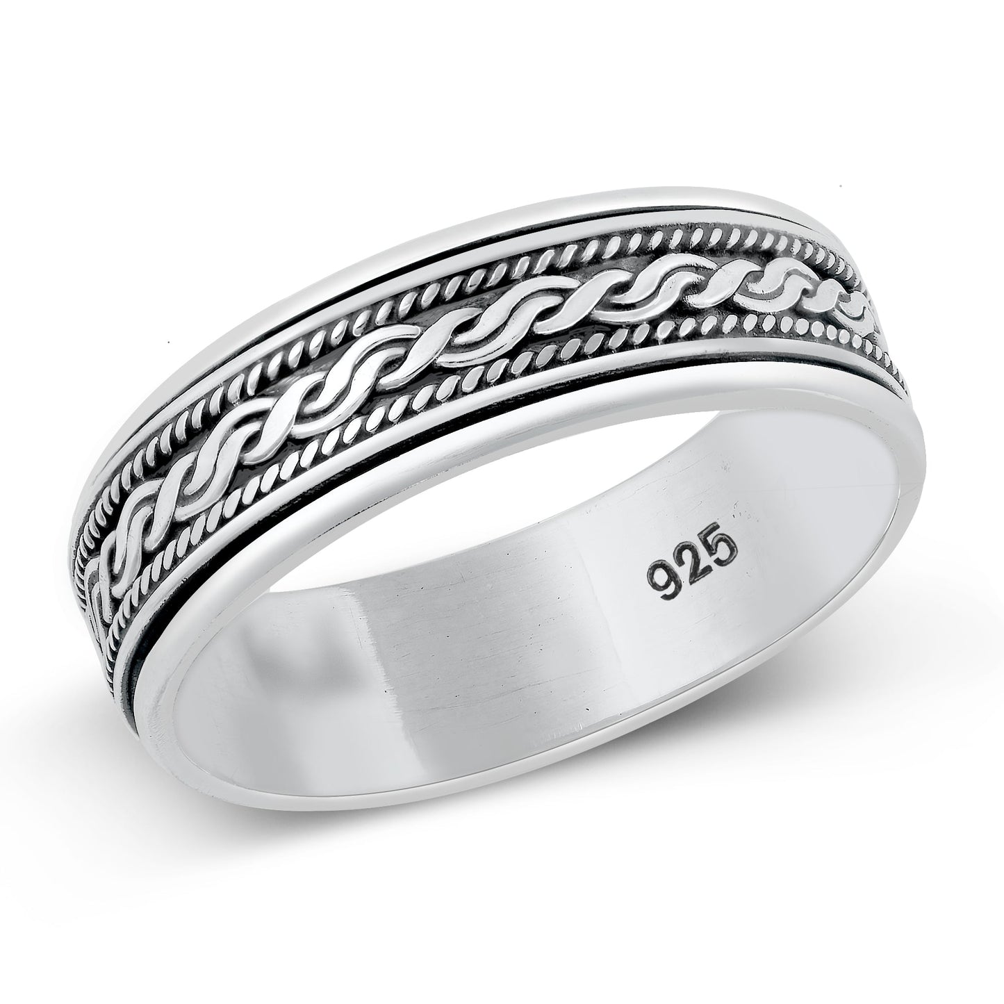 Sterling Silver Bali Spinner Ring