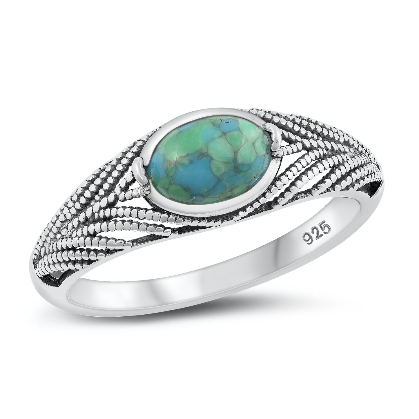 Sterling Silver Genuine Turquoise Ring