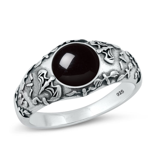 Sterling Silver Black Agate Ring