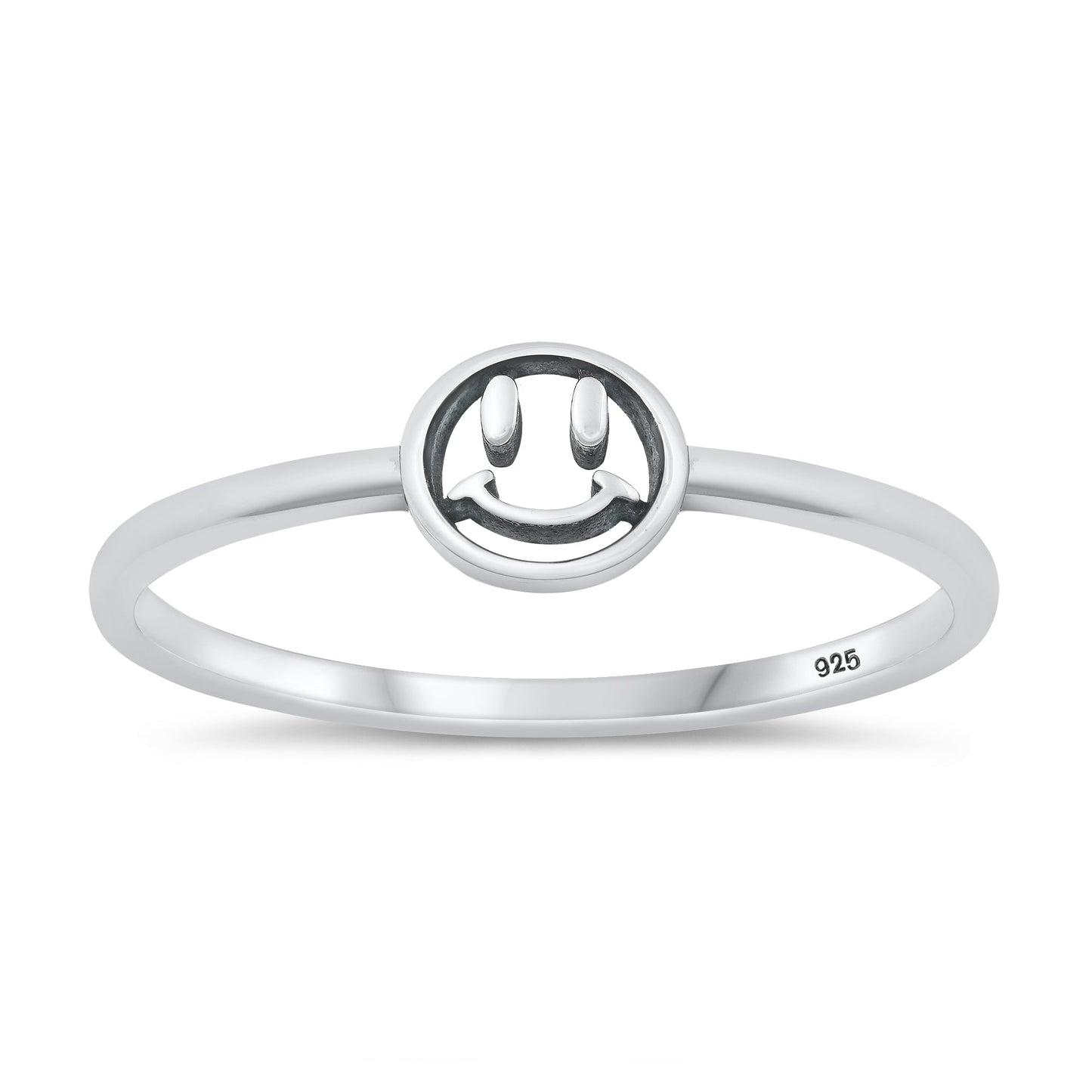 Sterling Silver Happy Face Ring