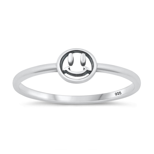 Sterling Silver Happy Face Ring