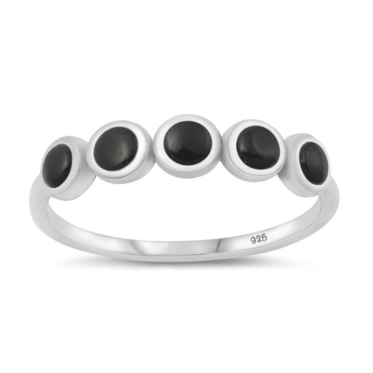 Sterling Silver Black Agate Ring