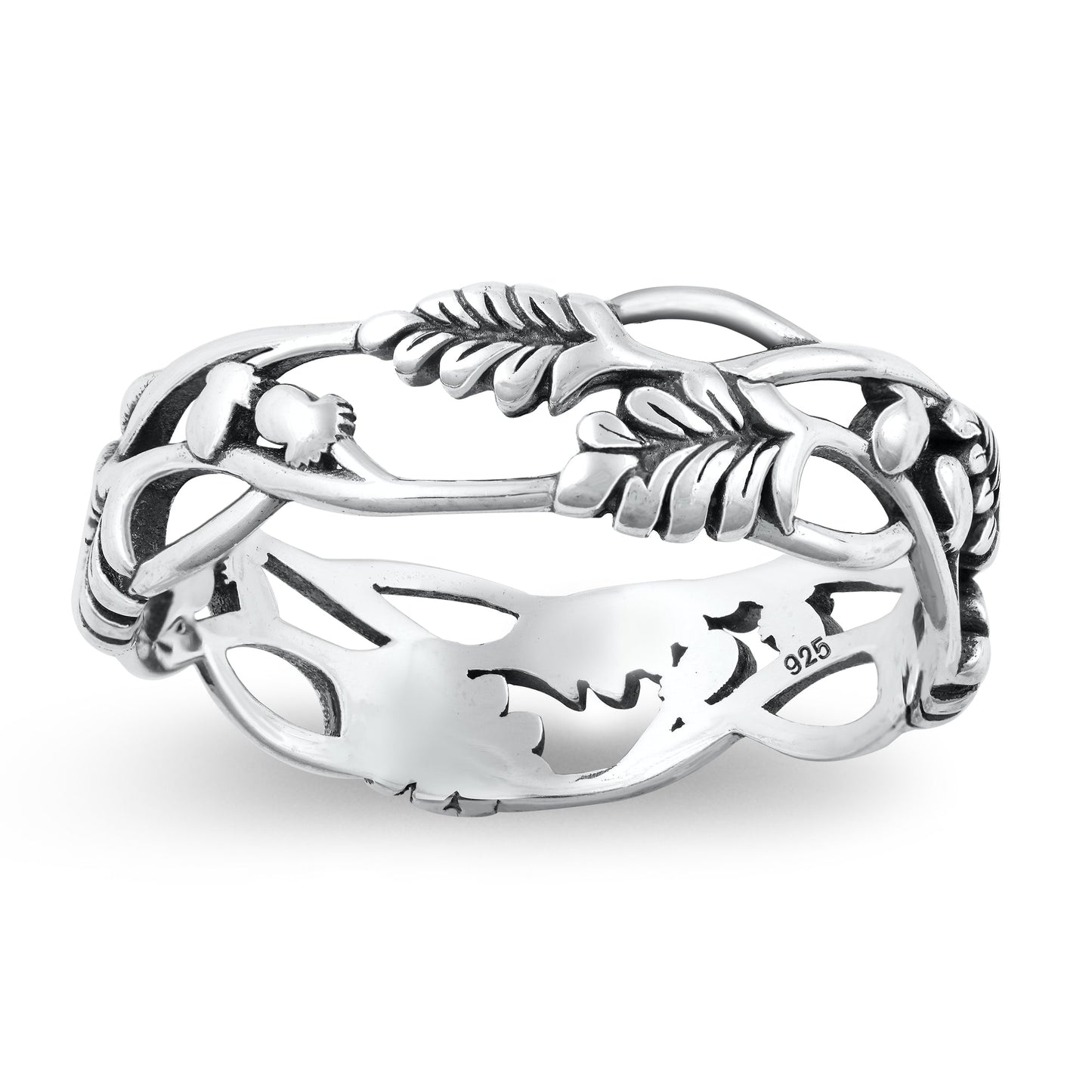 Sterling Silver Leaf & Vines Ring