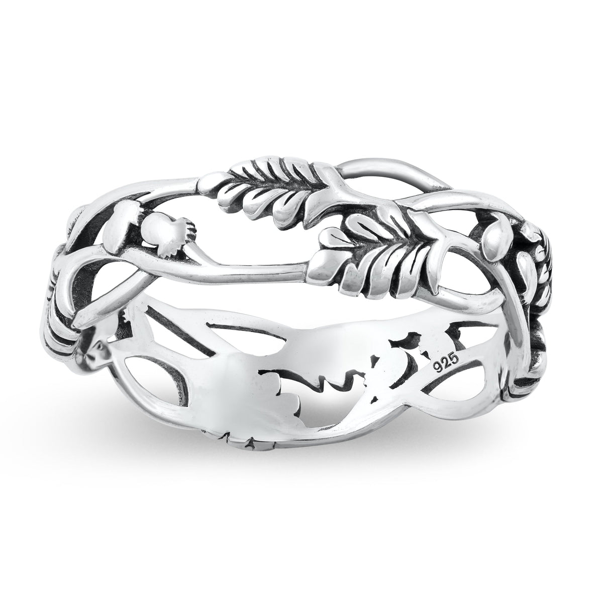 Sterling Silver Leaf & Vines Ring