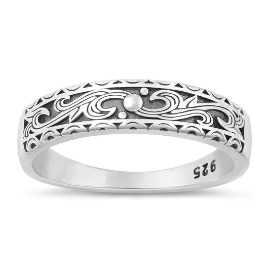 Sterling Silver Swirling Flame Ring