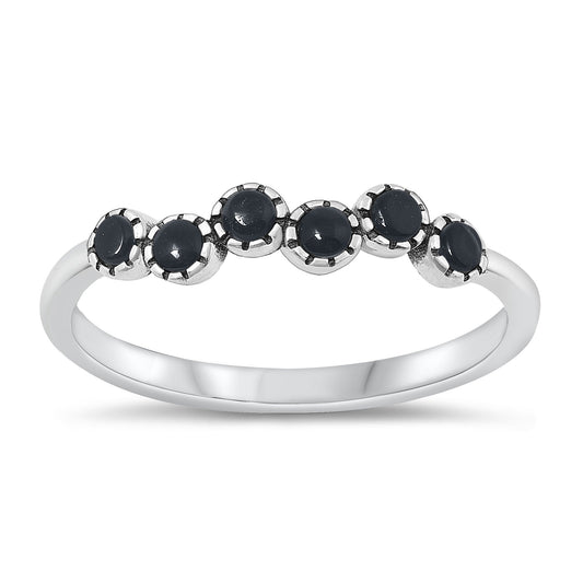 Sterling Silver Black Agate Ring