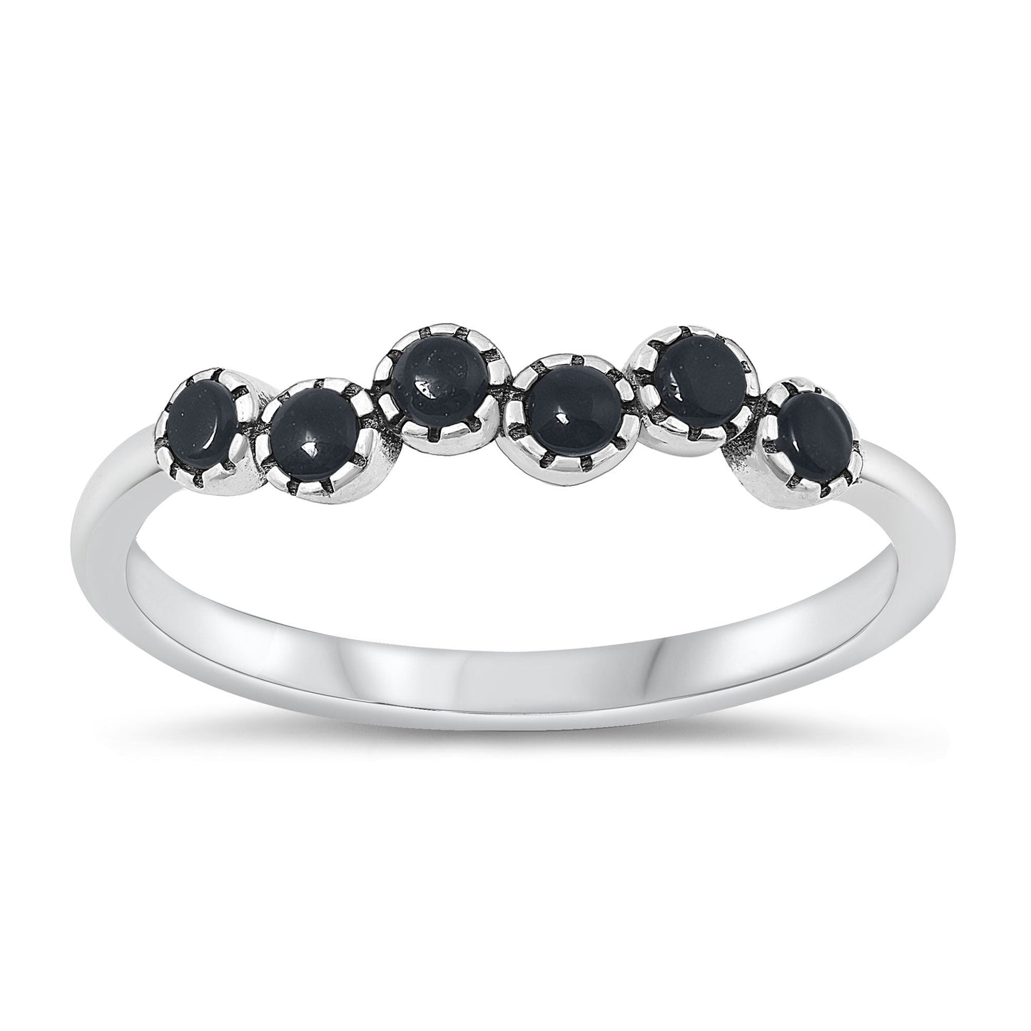 Sterling Silver Black Agate Ring