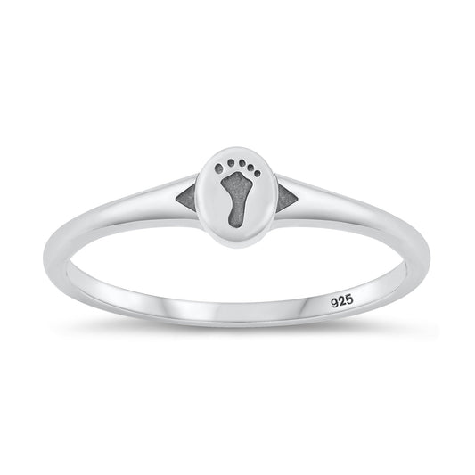 Sterling Silver Footprint Ring