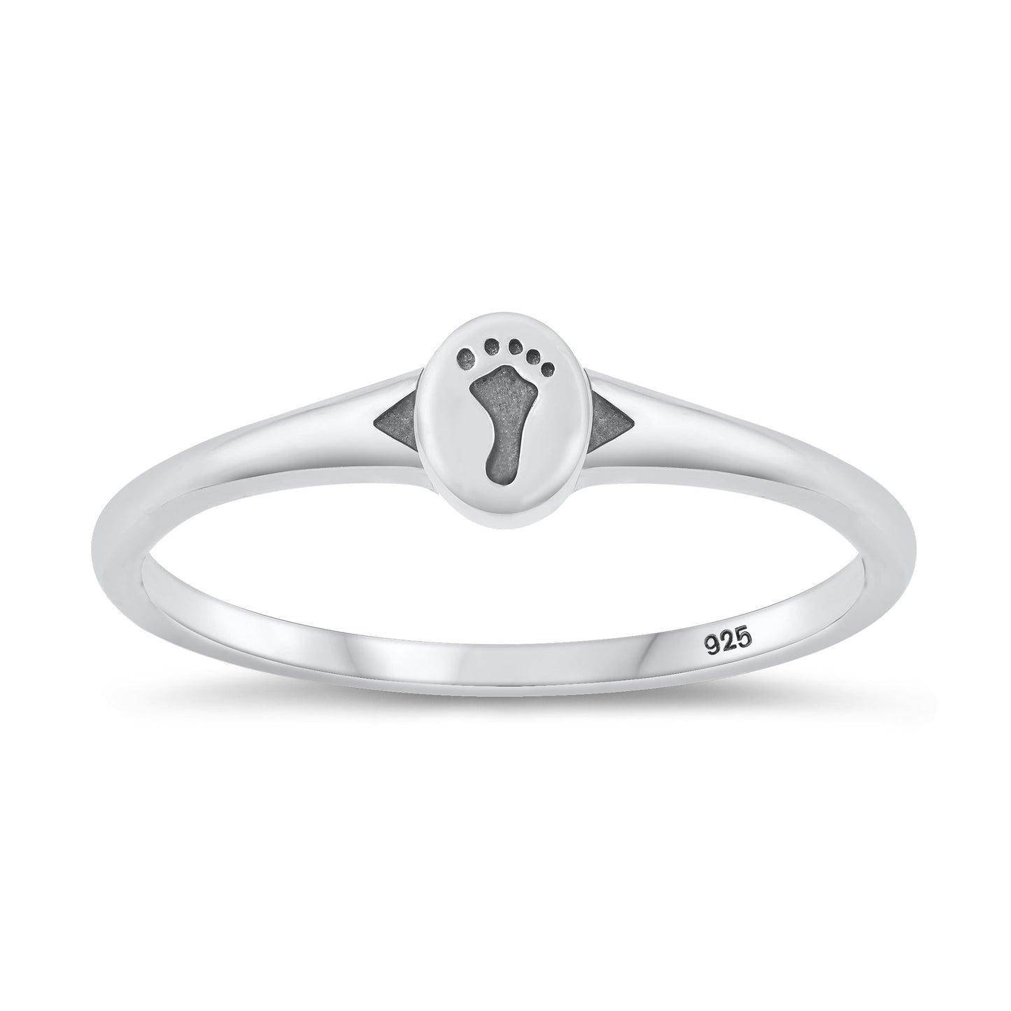Sterling Silver Footprint Ring