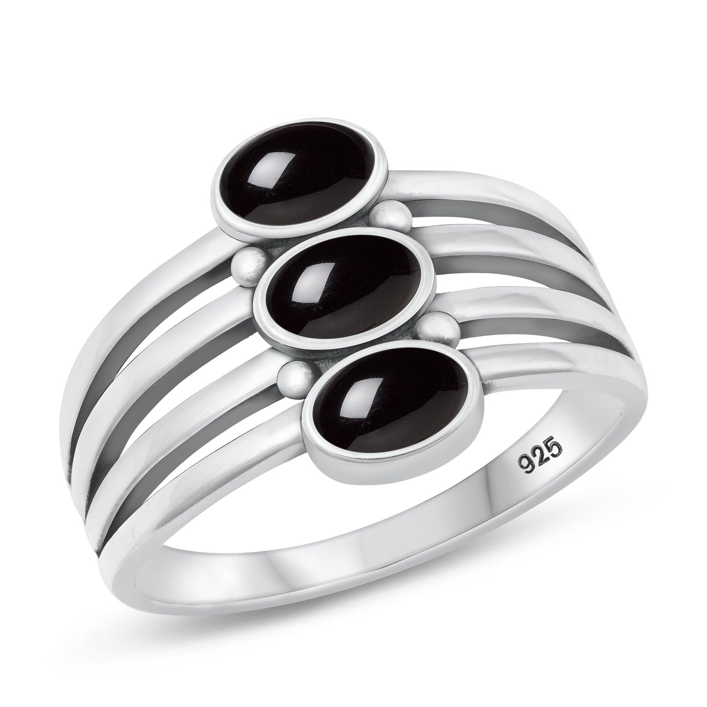 Sterling Silver Black Agate Ring