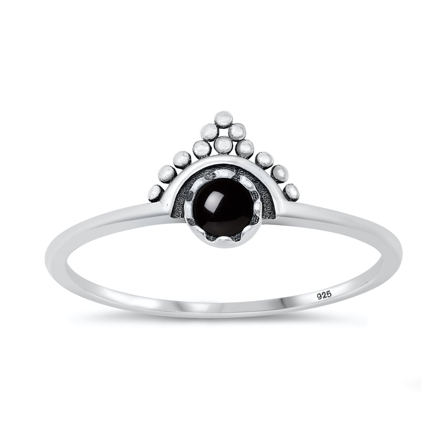 Sterling Silver Black Agate Ring
