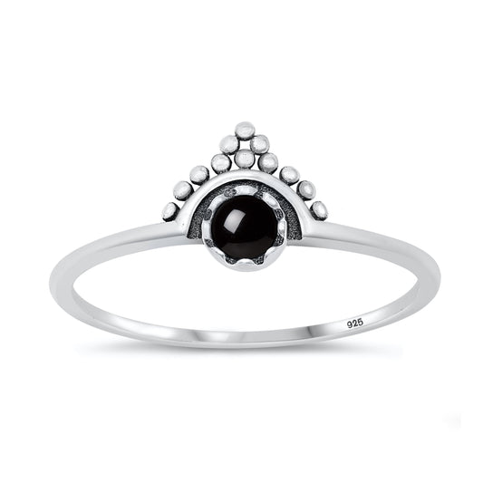 Sterling Silver Black Agate Ring