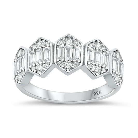 Sterling Silver Clear CZ Ring