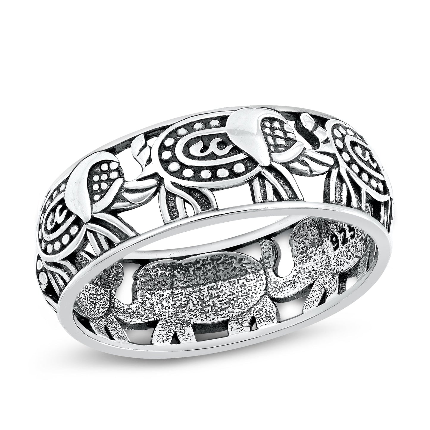 Sterling Silver Bali Elephant Ring