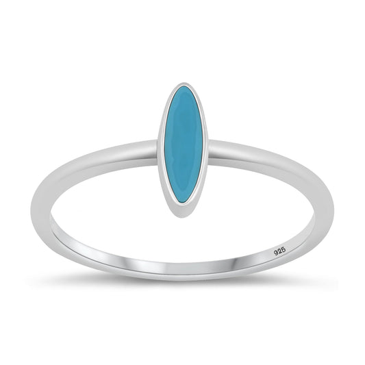 Sterling Silver Genuine Turquoise Ring