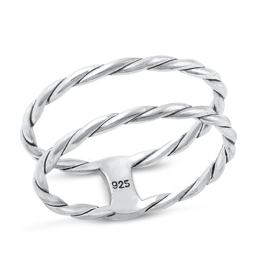Sterling Silver Double Rope Ring