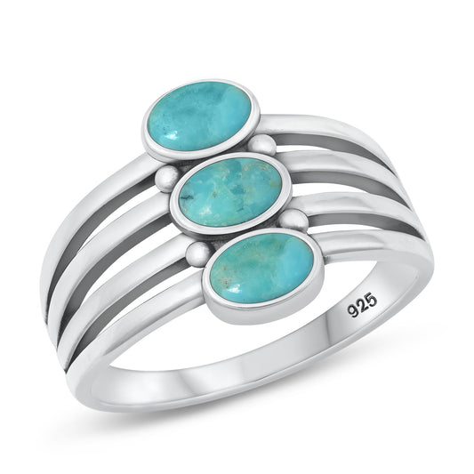 Sterling Silver Genuine Turquoise Ring