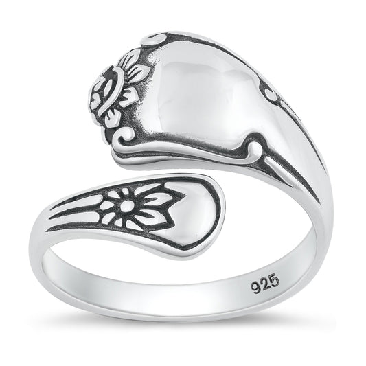 Sterling Silver Bali Spoon Ring