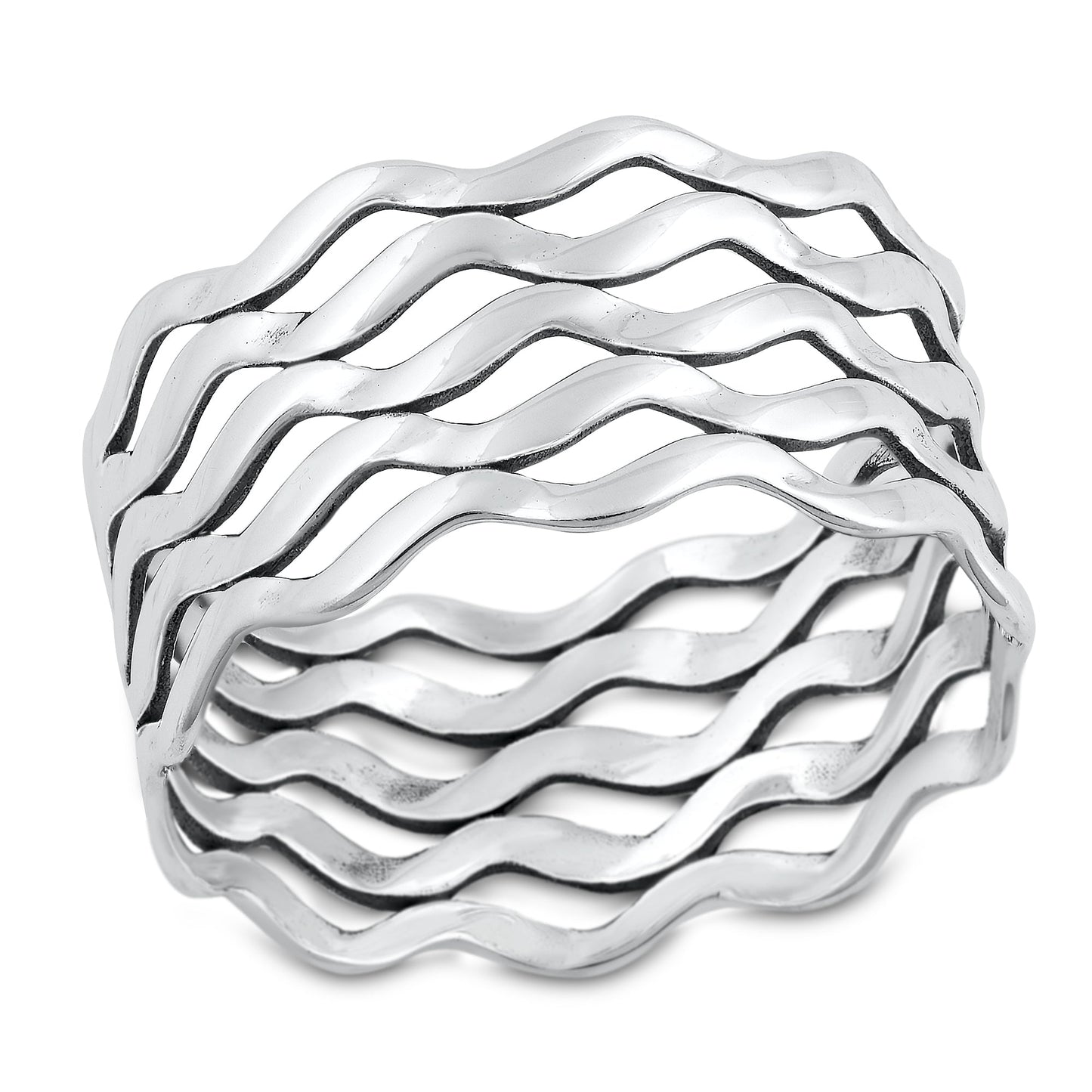 Sterling Silver Waves Ring