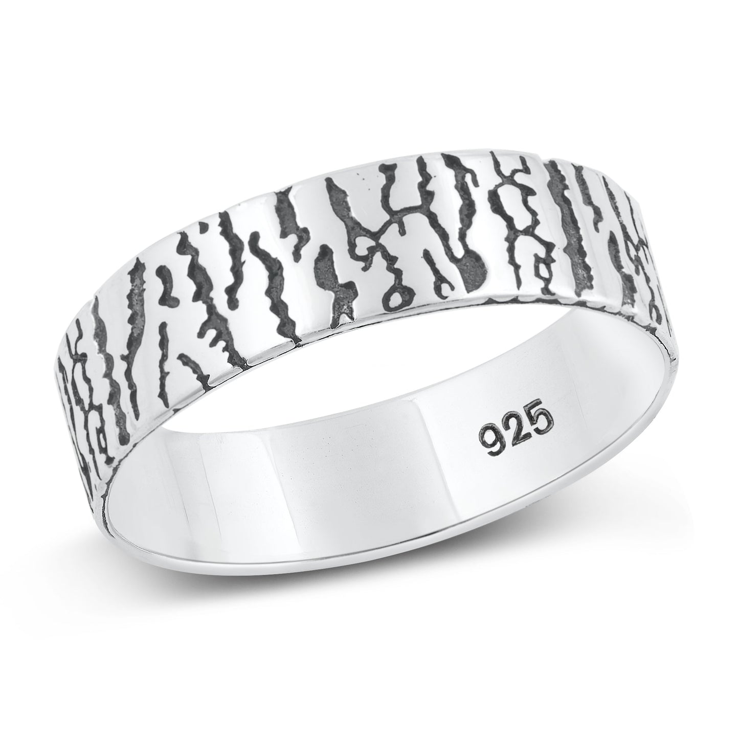 Sterling Silver Tree Bark Ring