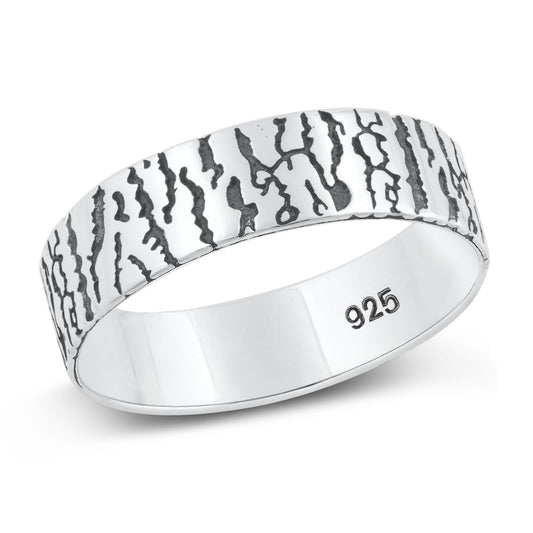 Sterling Silver Tree Bark Ring